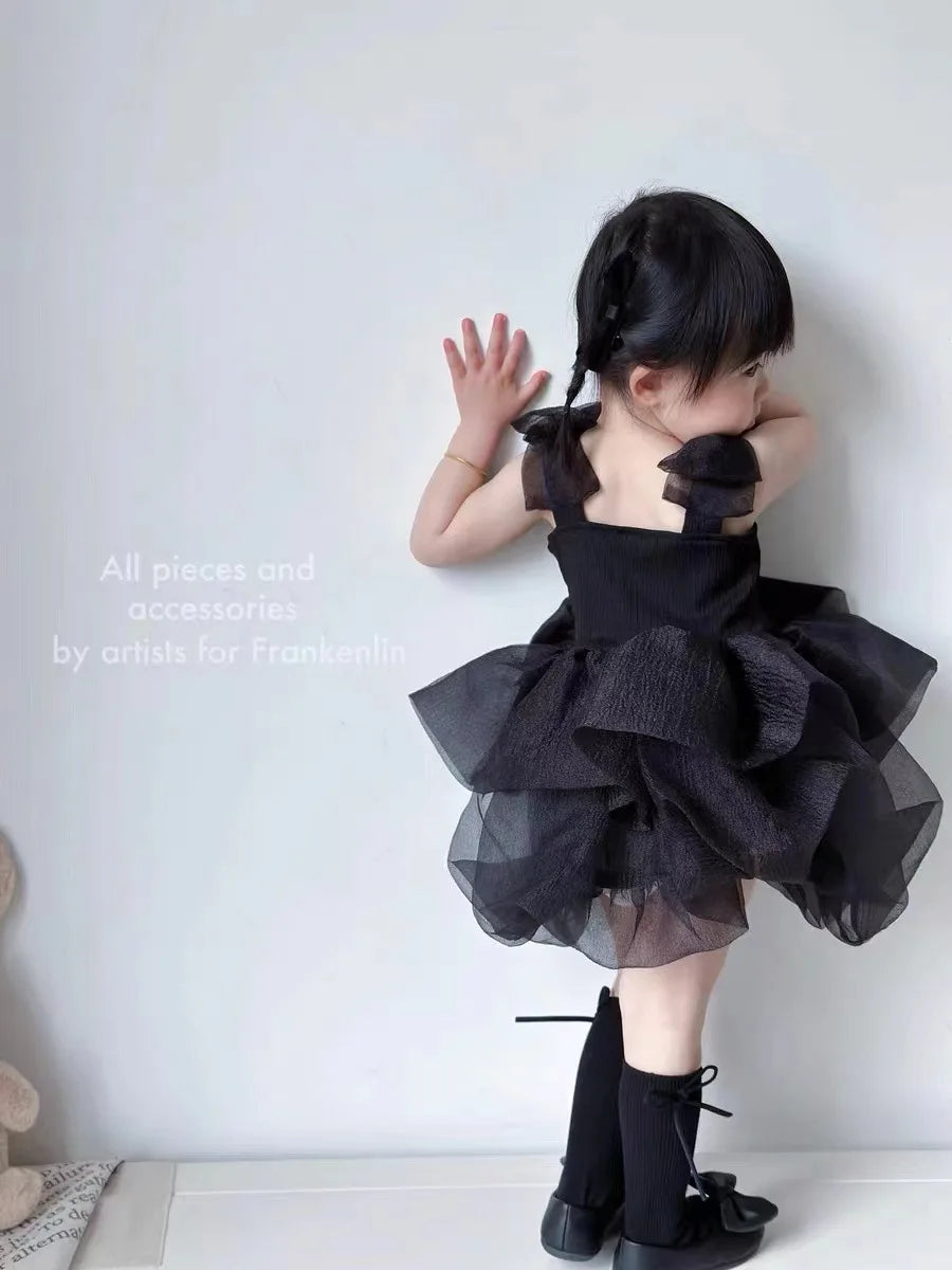 ZOETOPKID Baby Girl Tutu Dress Summer Toddler Slip Tulle Fairy Dresses Fancy Bow Birthday Clothes Princess Party Outfit