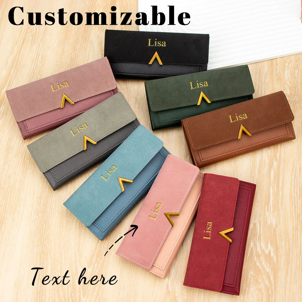 CNGRANDBAG Women's Personalized PU Leather Tri-Fold Wallet