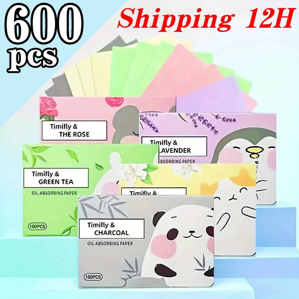 600Pcs/Celebrity-Approved, Perfect for Oily Skin! Refreshing Oil-Control and Pore-Shrinking Blotting Paper for the T-Zone in Summer, Suitable for Oily Skin, Portable Oil-Absorbing Paper with Plant Fragrance, Light Beige Skin