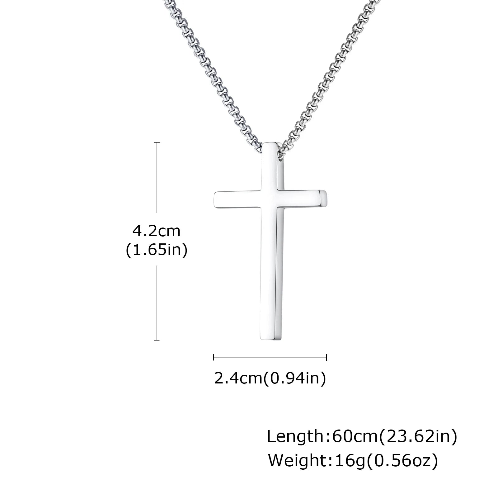 Stainless Steel Cross Necklace For Men, Christian Jesus Pendant Necklace, Catholicism Religious Faith Jewelry Easter Gifts