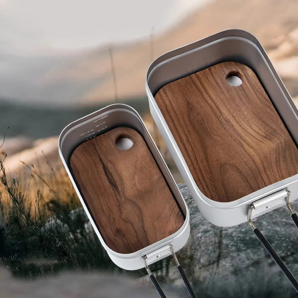 Wooden Outdoor Cutting Boards Double-sided Portable Fruit Cutting Board Walnut Camping Kitchenware For 800/1000ml Lunch Box
