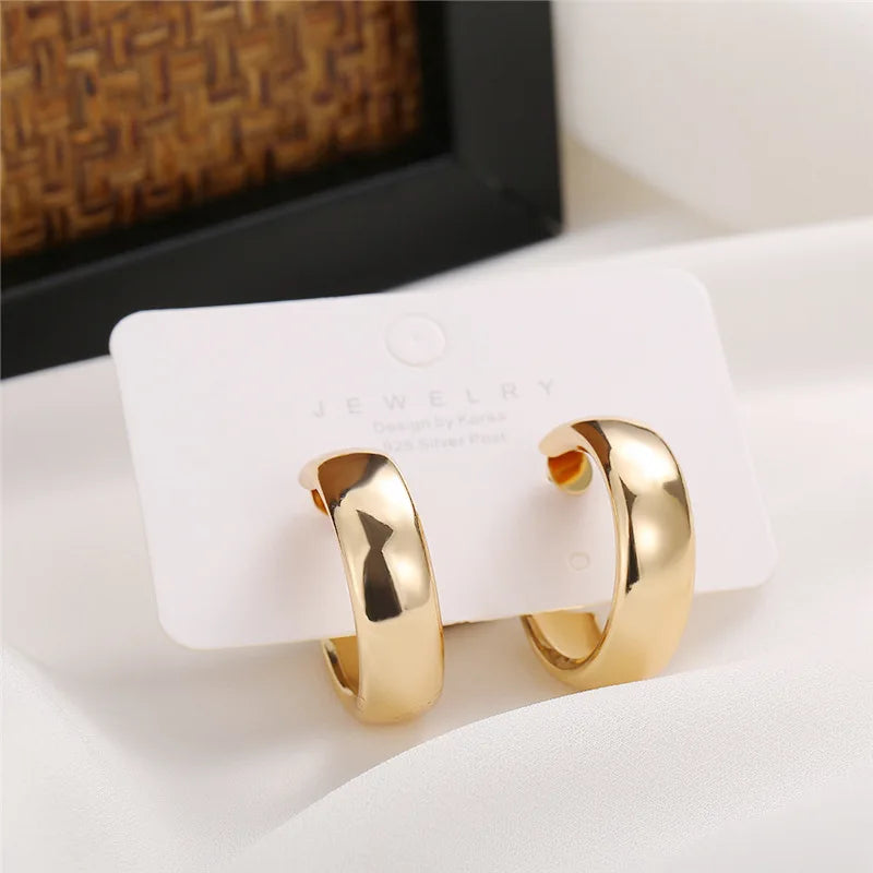 New Gold Color Vintage Geometry Pearl Earrings Set Metal Twine Square Dangle Earring Round For Women'S Trendy Jewelry