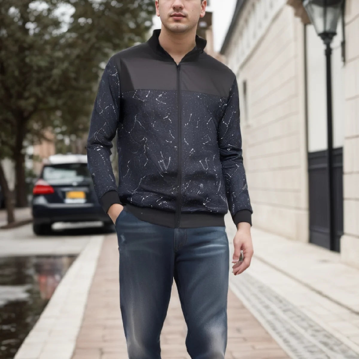 Mens Lightweight Baseball Collar Jacket For Spring And Fall Casual Thin Coat Trendy Business Wear