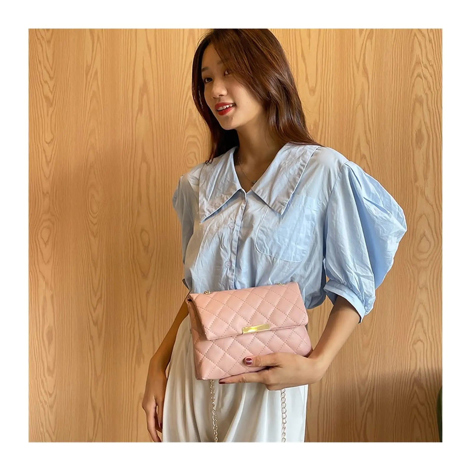 Diamond Lattice Women Shoulder Bag Female Embroidered Small Square Bag PU Crossbody Bags Handbag And Purses Phone Bags