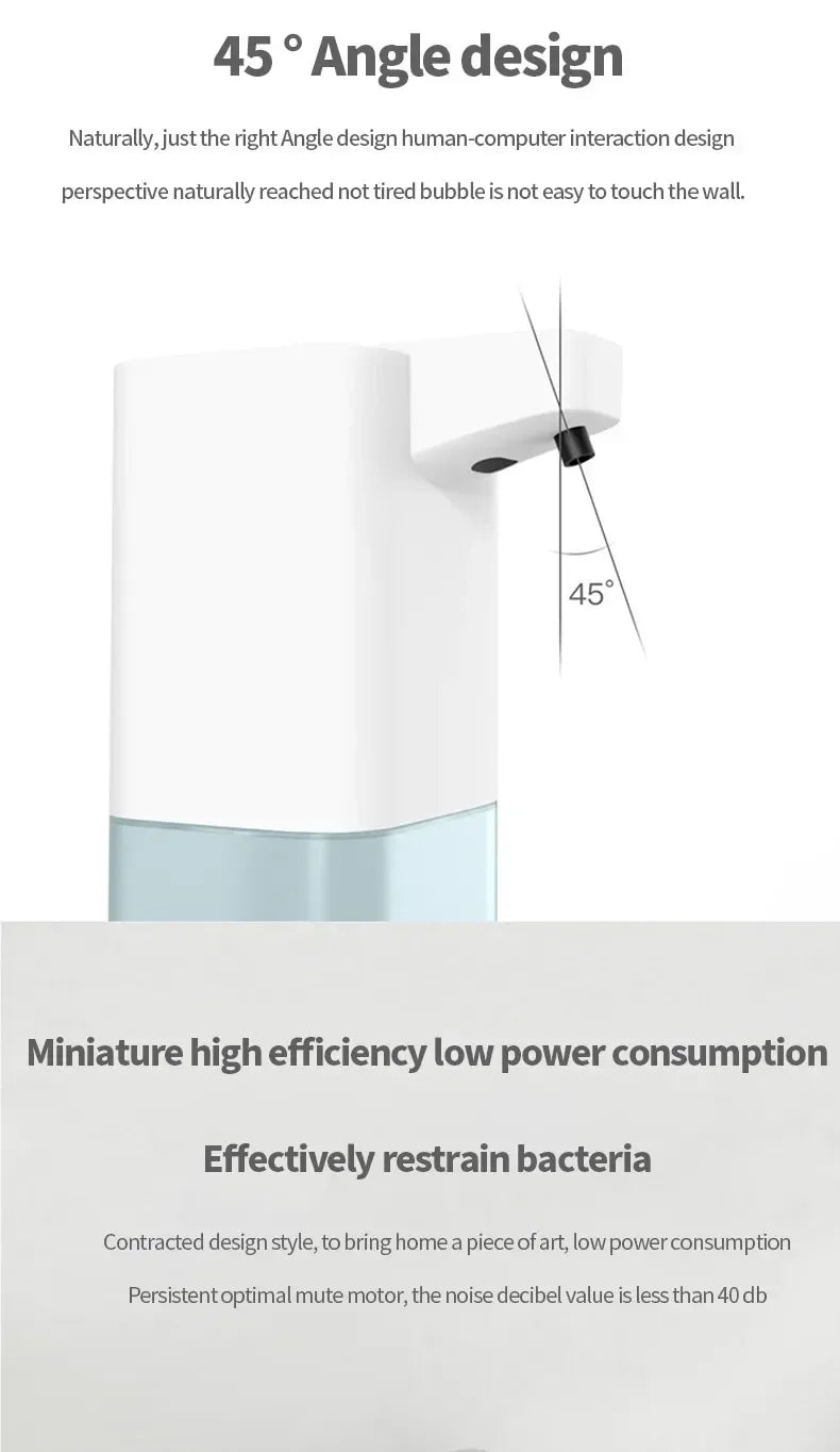 Dispensador de jabón automático de 400 ml, recargable por USB, dispensador de jabón de espuma portátil sin contacto y manos libres para el hogar