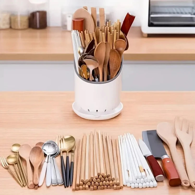1PC Soporte de Almacenamiento de Plástico Estante de Secado de Cocina para Vajilla Cuchillo Cuchara Tenedor Contenedor de Drenaje Organizador Herramienta de Mesa
