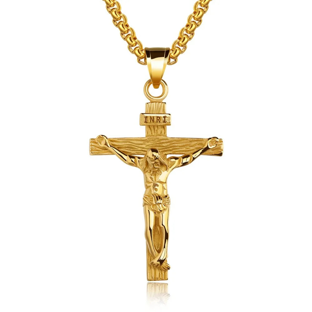 Premium Cross Necklace For Women'S 18K Gold Plated Trendy Gold Cross Pendant Chain For Girls Crucifix Necklace For Women'S Girls