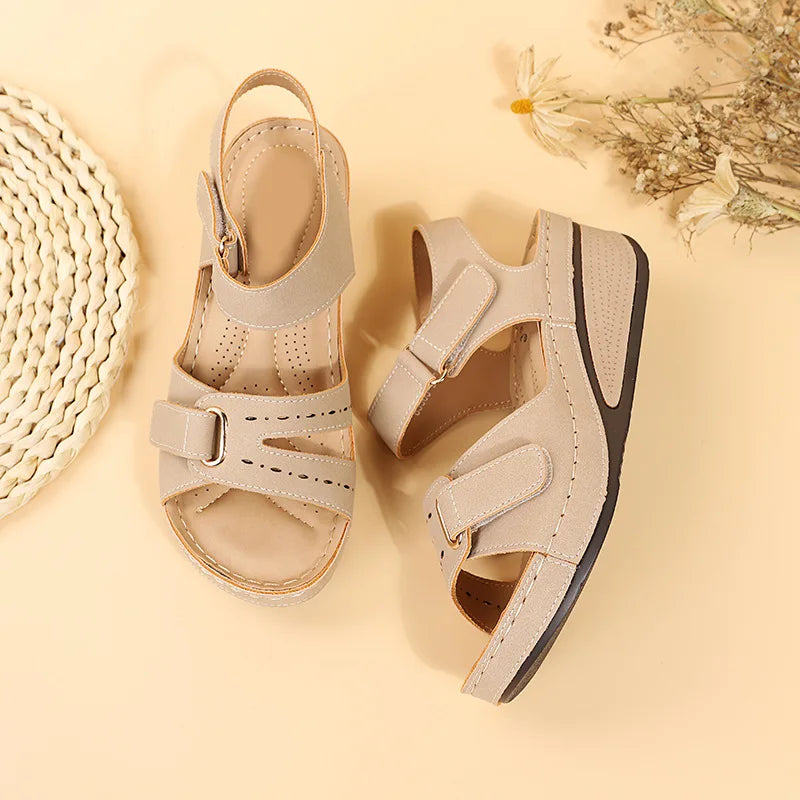 Women's Wedge Platform Sandals - Open Toe Casual Beach Shoes