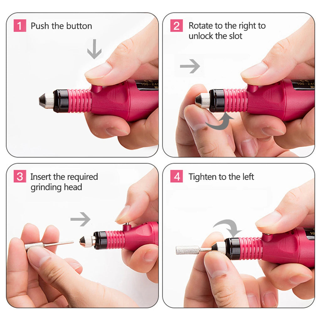 LULAA Portable Professional Electric Nail Drill Machine Manicure Tools Pedicure Drill Set Family Nail File Nail Drill Equipment