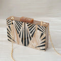 New Trendy Handbag Fashion Women Bag Brown Striped Acrylic Luxury Party Evening Bag Woman Cute Wedding Box Vintage Clutch Purse