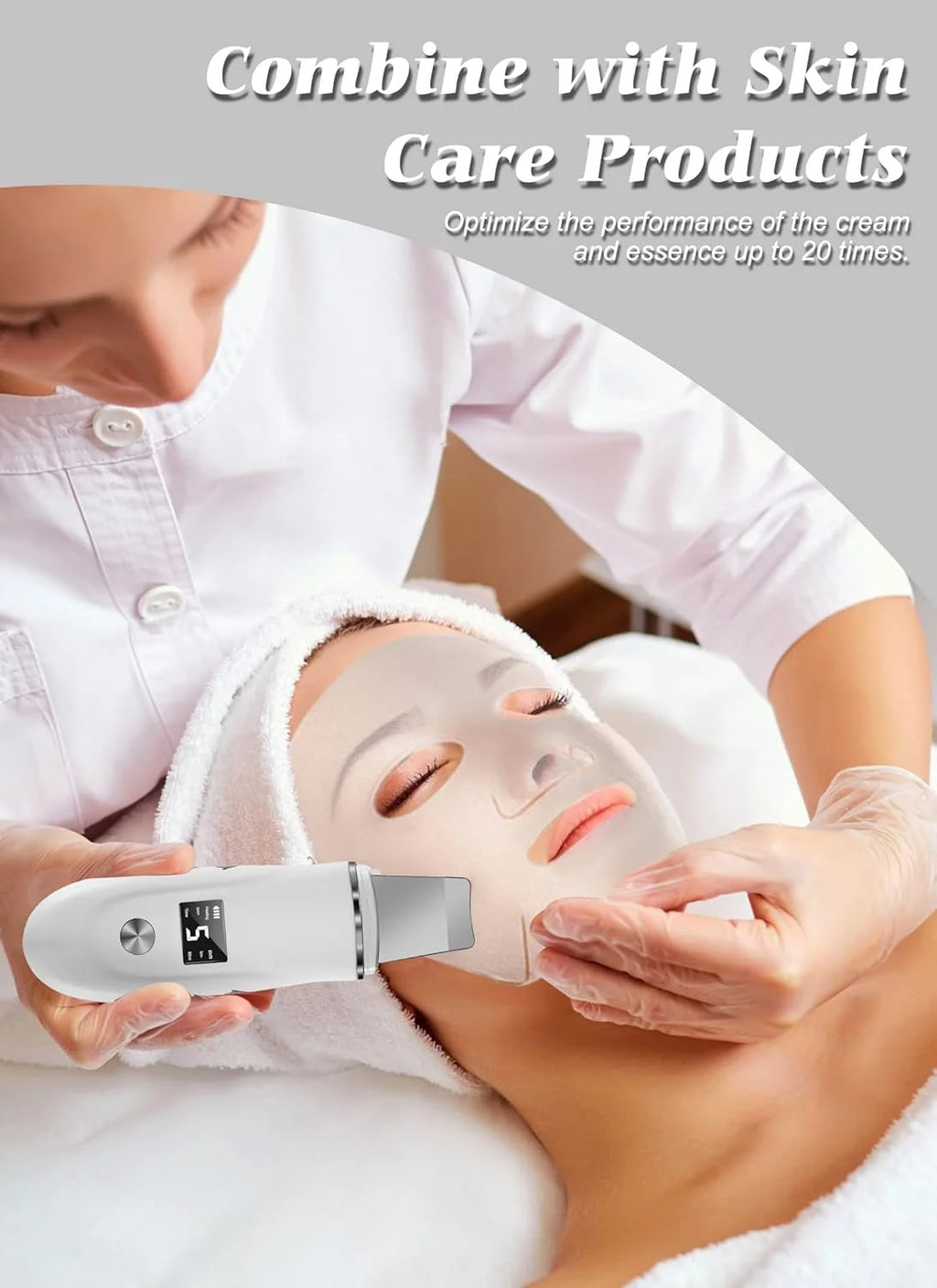 Ultrasonic Skin Scrubber Blackhead Remover Peeling Pore Cleaner Face Cleaning Blackhead Removal Shovel Face Deep Cleaning Device