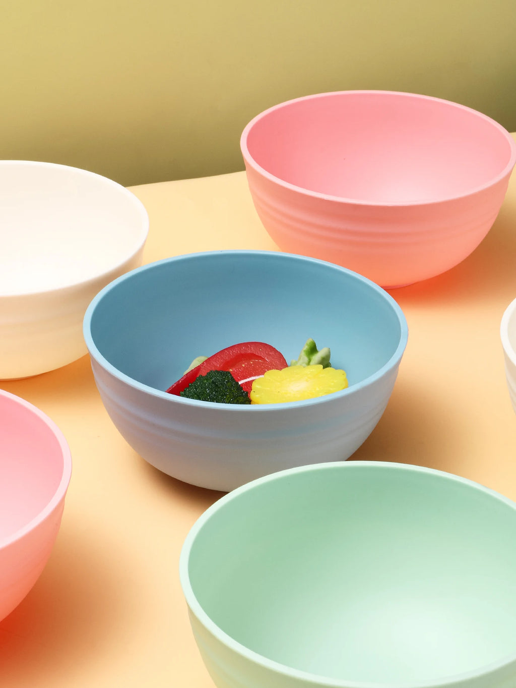 Reusable Plastic Bowls - Set of 8 Eco-Friendly Kitchen Bowls
