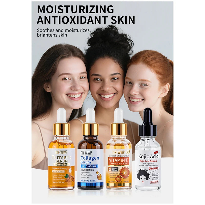 Vitamin C Turmeric Hyaluronic Acid Serum With Aha Retinol Snail Extract Face Serum Brightening Moisturizing Gentle Exfoliation
