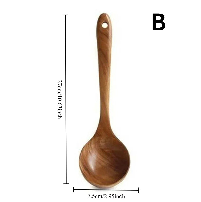 Acacia Wood Kitchen Utensil Set - 5-Piece Cooking Tool Set
