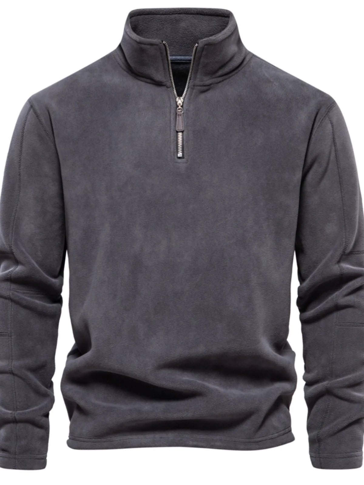 Men's Fleece Lined Hoodie Zip up Long Sleeve Stand Collar Versatile Winter Sweatshirt Business Casual Comfortable Polyester