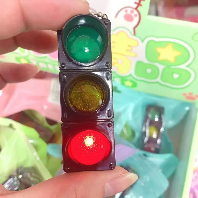 New Signal Traffic Light Keyring LED Pedestrian Safety Light Keychains Pendant Key Ring for Backpack Key Drivers Car Accessories