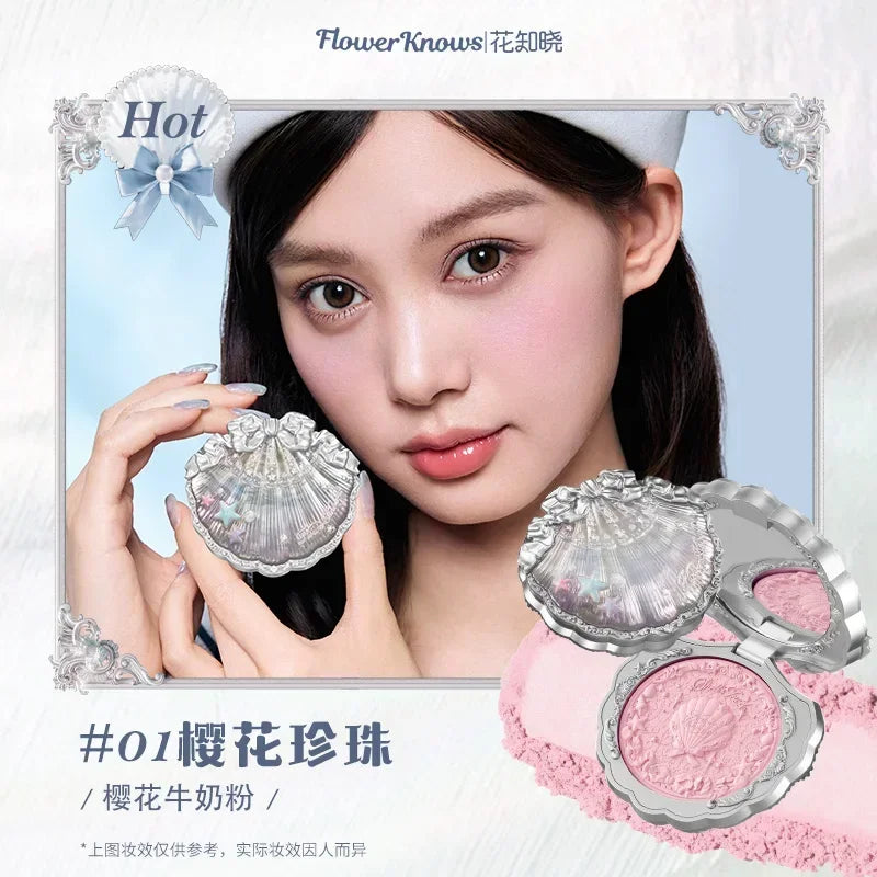 Flower Knows Shells Jewel Collection Embossed Silk Satin Blusher 5g