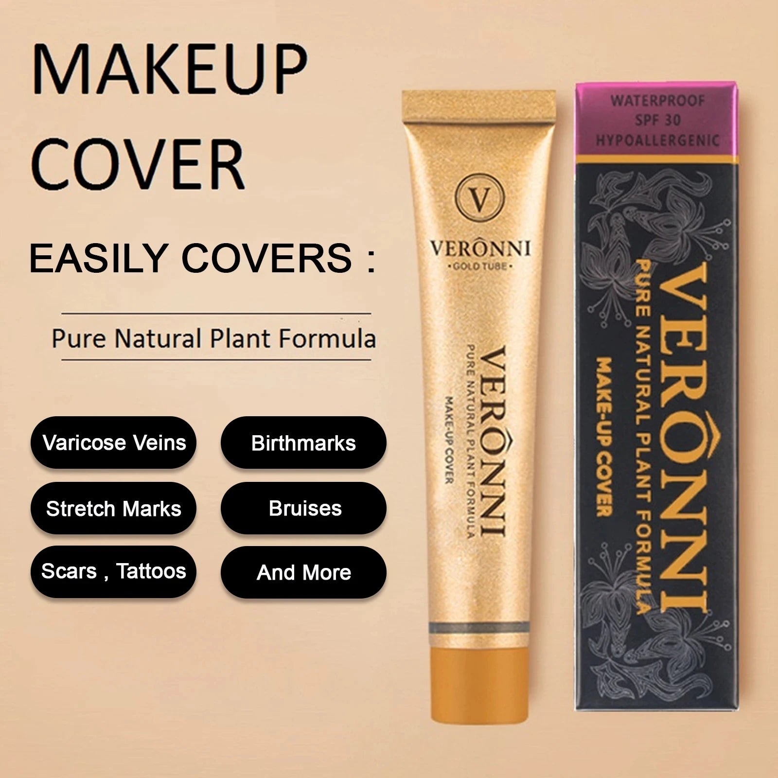 Concealer Makeup, 14 Shades Full Coverage Concealer Tube, Long Lasting Waterproof Concealer for Dark Circles, Acne Scars, Tattoo
