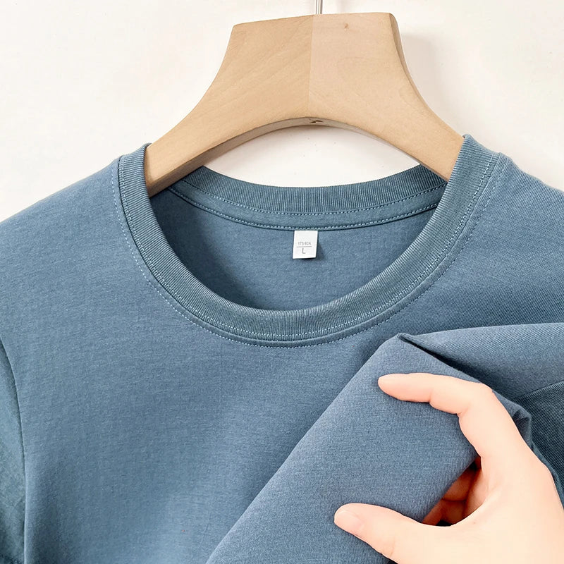 2025 New Men's Korean Casual Cotton Short Sleeved Round Neck T-shirt Summer Fashionable and Comfortable Versatile Top