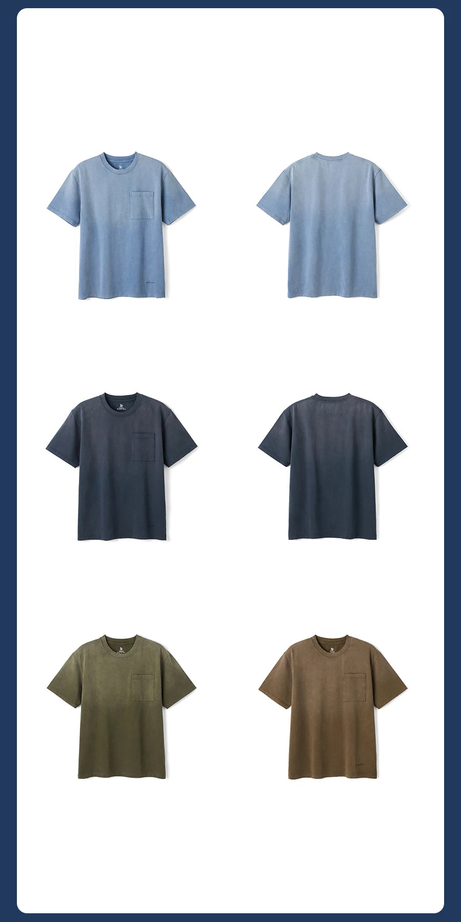 SIMWOOD High Standard Vintage Gradient Distressed T-Shirt 310gsm Heavyweight Washed Top Men Oversized Summer Ripped Streetwear