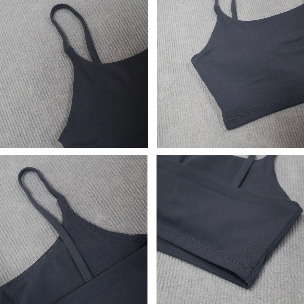 Ctenkevet Women's Push-Up Gym Workout Yoga Bra Female Backless Shockproof Fitness Crop Top Sports Underwear Woman