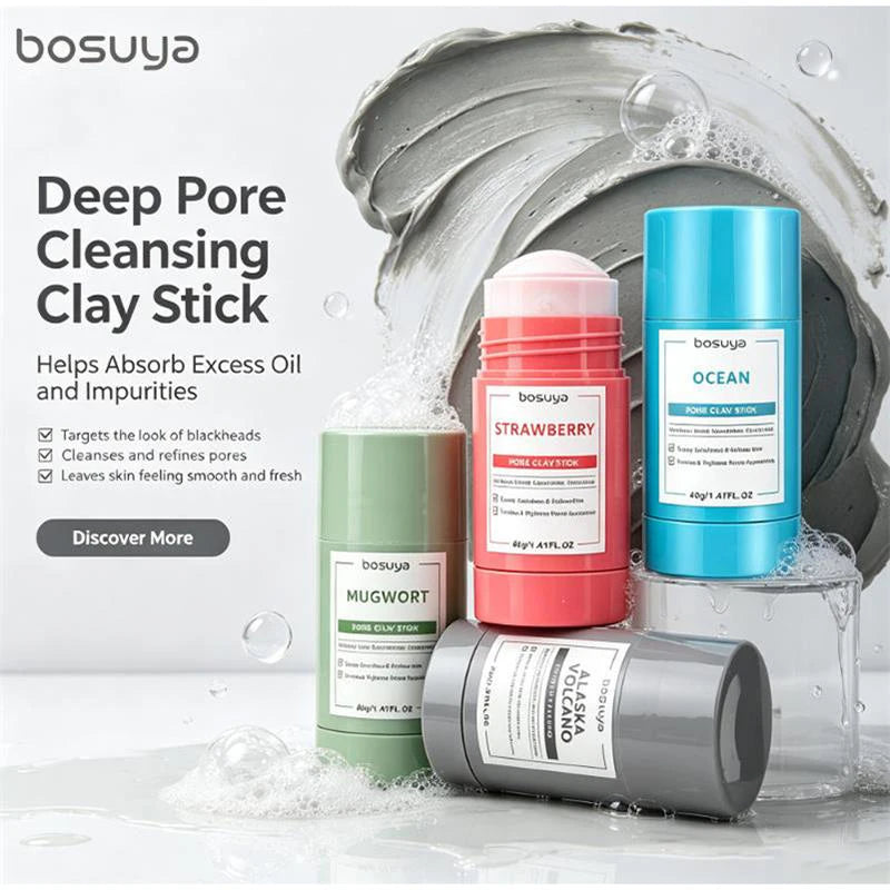 Deep Cleansing Mugwort Volcanic Mud Mask Stick Remove Blackheads Pore Control Oil Balancing Facial Clay Mask Gentle Skin Care