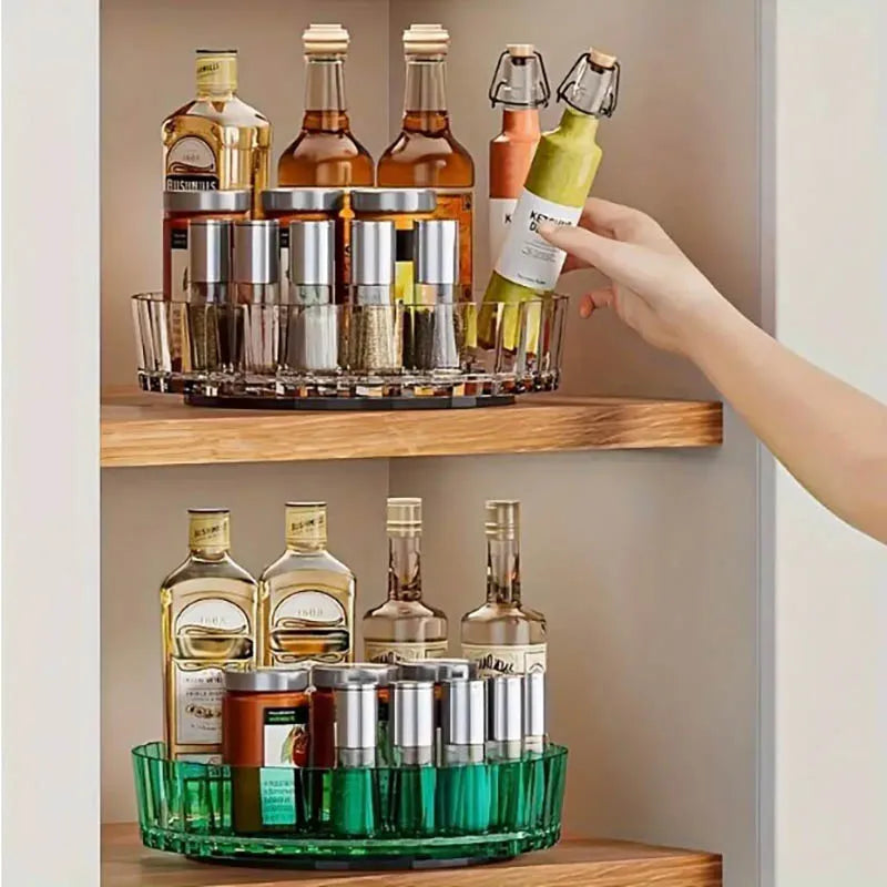 360° Rotating Spice Rack Organizer - 21x4cm Countertop Storage Box