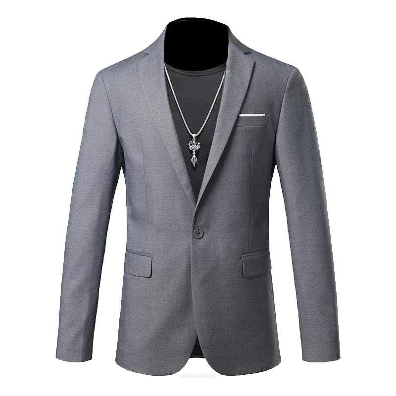 Boutique Fashion Mens Blazer Solid Color Premium High End Suit Jacket For Men Groom Wedding