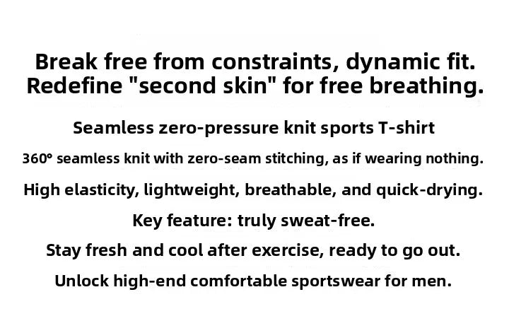 Leavo Johnson Men's Seamless Knitted Summer T-Shirt Quick Dry Mesh Sporty Short Sleeve round Neck Geometric Pattern Polyester