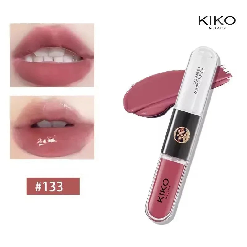 Kiko Double-Headed Lip Gloss - Long-Lasting Hydrating Lipstick