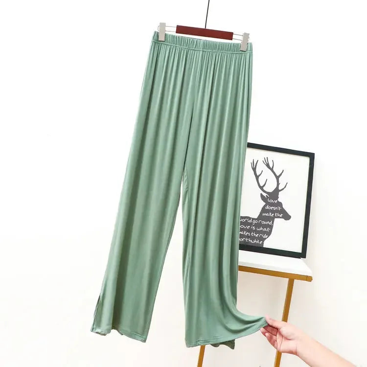 Women's Modal Wide-Leg Pants - Floor-Length Casual Loose Trousers