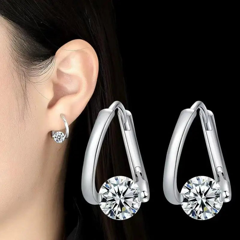 Korean Fashion Zircon Drop Earrings For Women'S Jewelry 2026 Trending New Luxury Women'S'S Geometric Hoop Earrings Pendientes Gifts