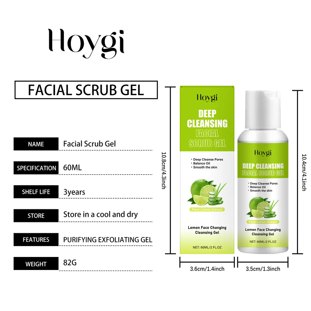 Facial Exfoliating Gel Mild Moisturizing Non-Drying Facial Skincare Treatment Hydrating Pore Refining Smooth Skin Exfoliating