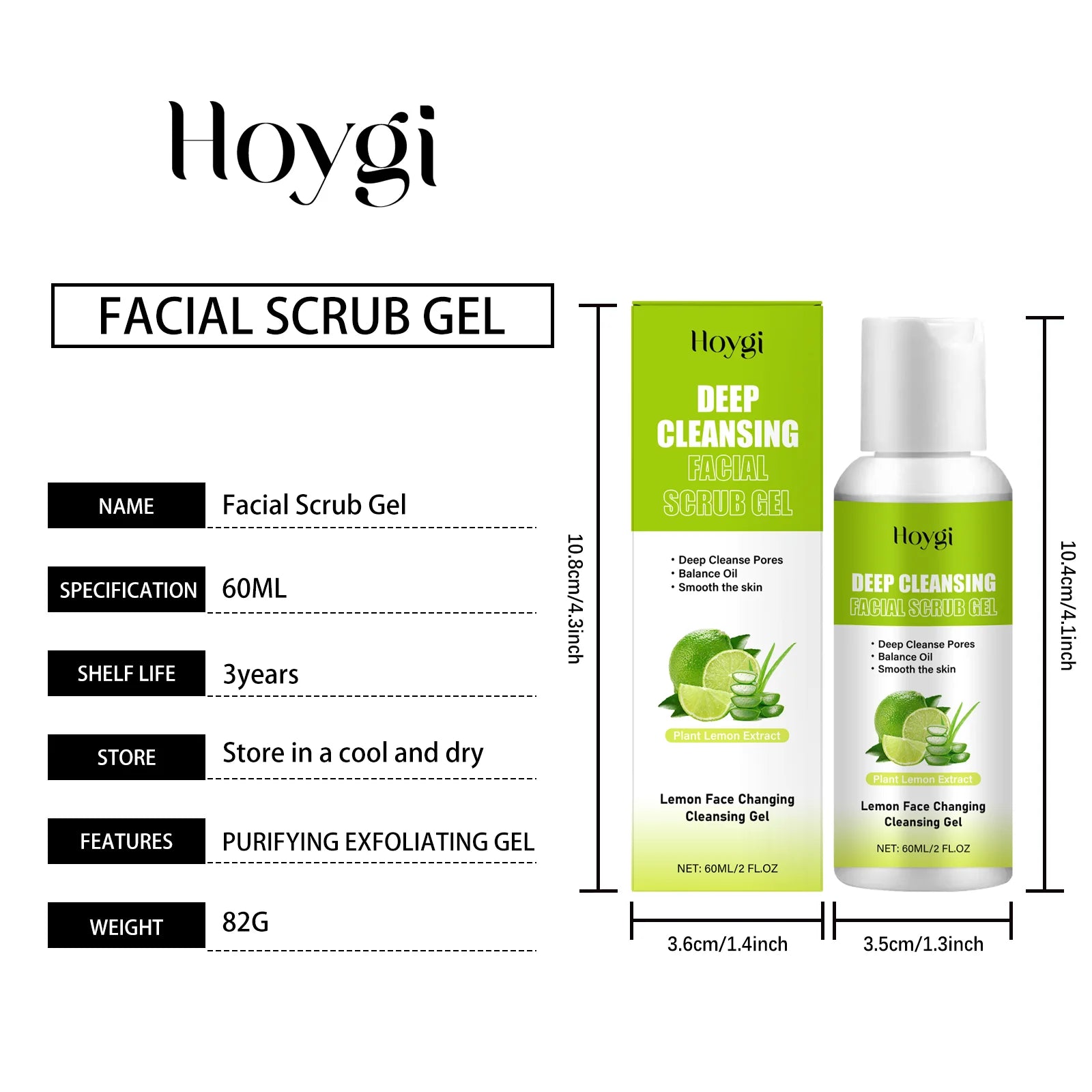 Facial Exfoliating Gel Mild Moisturizing Non-Drying Facial Skincare Treatment Hydrating Pore Refining Smooth Skin Exfoliating