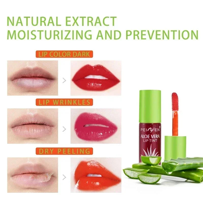 6-Piece Lip Gloss Oil Set,Aloe Vera Liquid Lipstick, Long-Lasting Moisturizing Smudge-Proof Lips Tint ,Non-Sticky Cosmetics