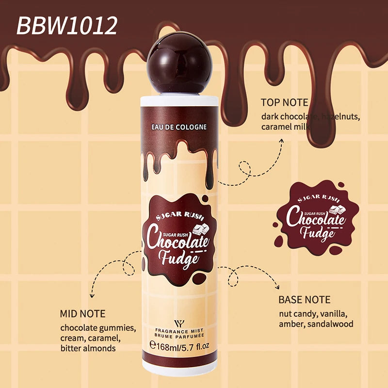Rich Gourmand Perfume Unisex Fresh Berry Sweet Cookie Chocolate Cream Eau De Toilette Lasting Alluring Scent Body Spray 168Ml