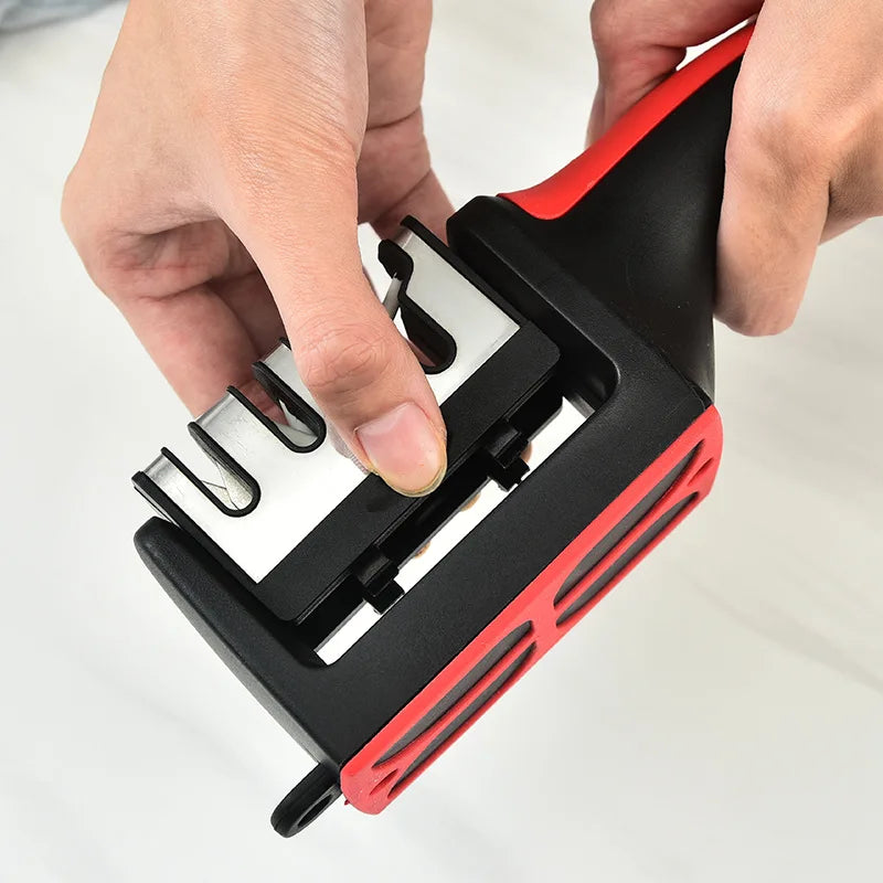4-Stage Handheld Knife Sharpener Whetstone Stone Professional Chef Meat Cleaver Scissors Camping BBQ Home Kitchen Accessories