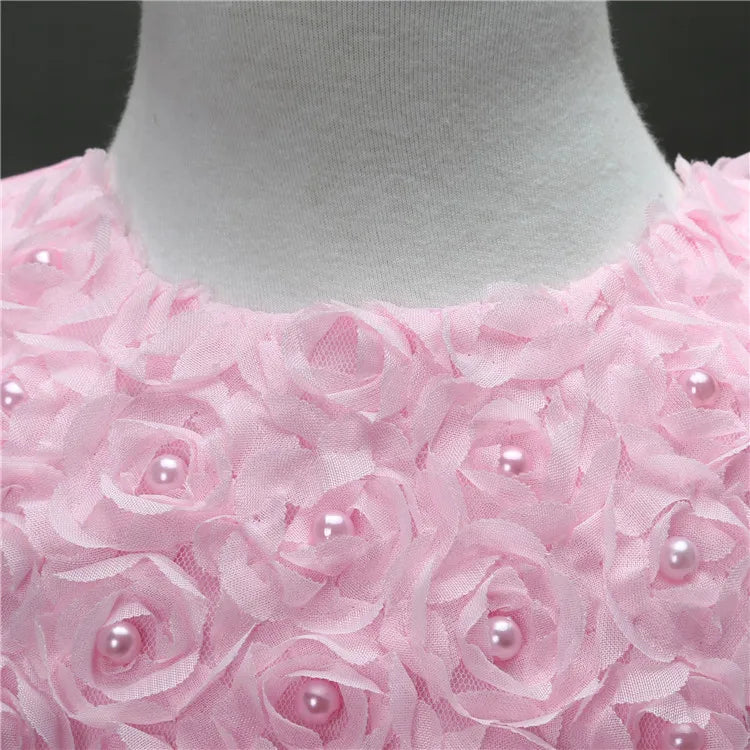 1-9Y Kids Princess Style Girls Dress Mesh Skirt Puffy Children Sleeveless Vest Wedding Party Ceremony Flower Girl Outfit Elegant