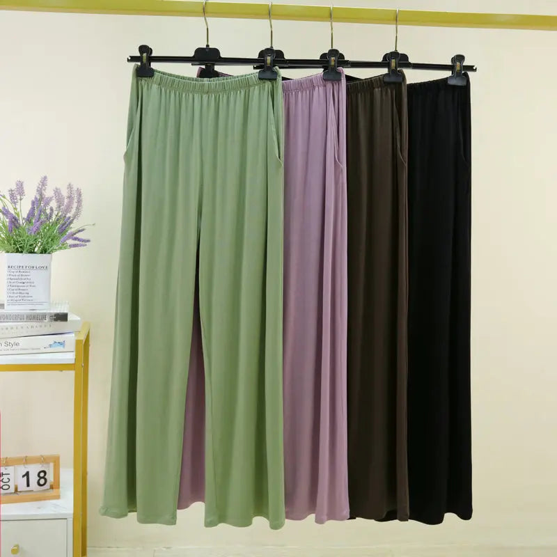 Fdfklak Women's Modal Pajama Pants - High Waist Lounge Sleep Bottoms