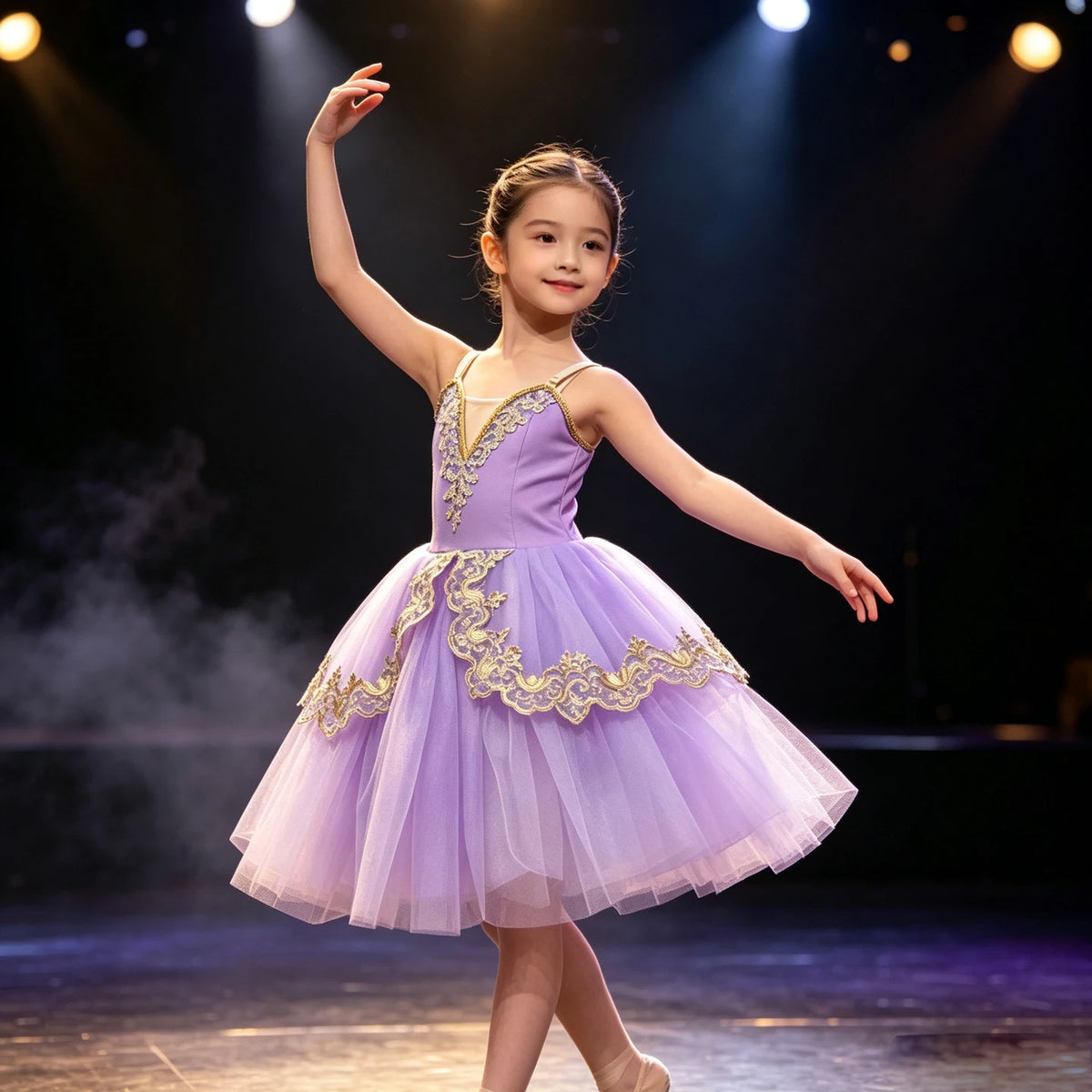 Adults Children Embroidery Gauze Lyrical Contemporary Dance Costume Group Party Stage Tutu Adult Kids Competition Dance Clothes