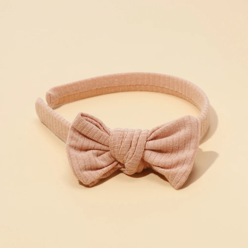 Baby Headband Solid Color Hair Hoop With Soft Atmospheric Bow For Newborns And Toddlers