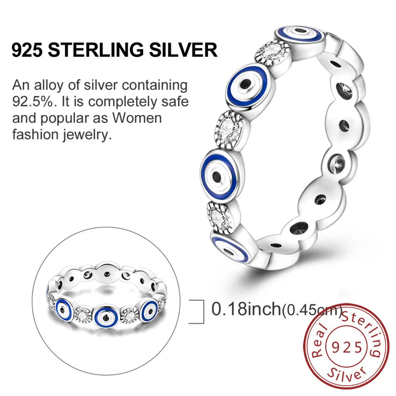 Rings Original 925 Sterling Silver Rings Bow Heart Sun Moon Star Zircon Rings For Women'S Jewelry Birthday Anniversary Gifts