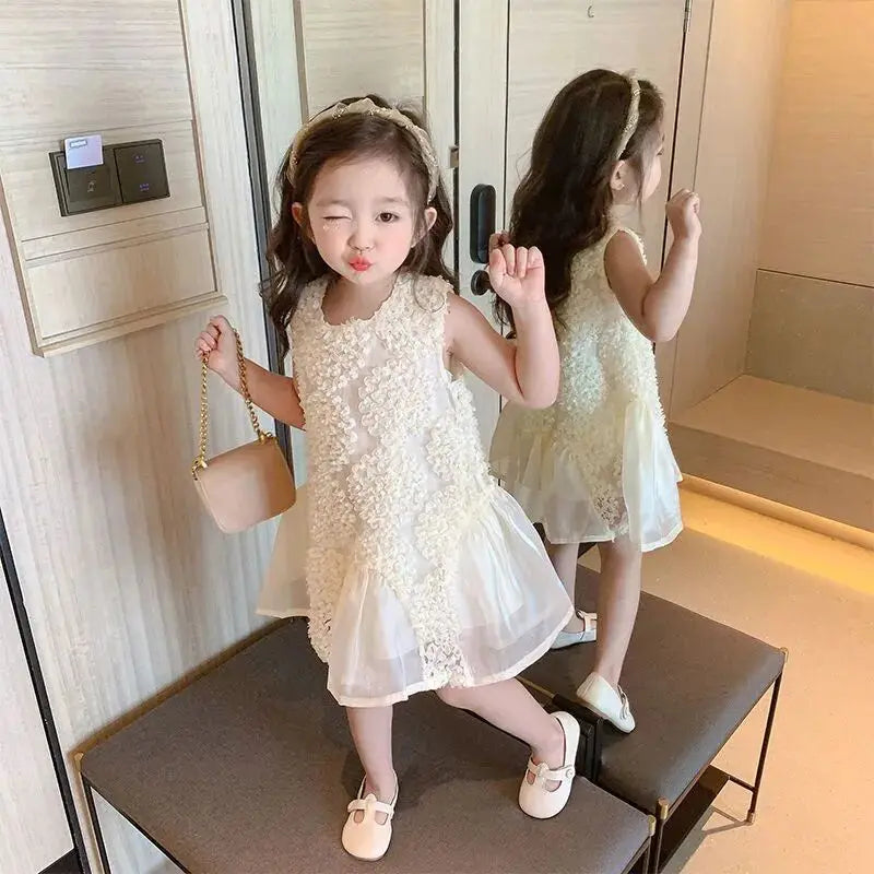 Girls' Sleeveless Princess Tank Dress | Korean Style Summer Dress