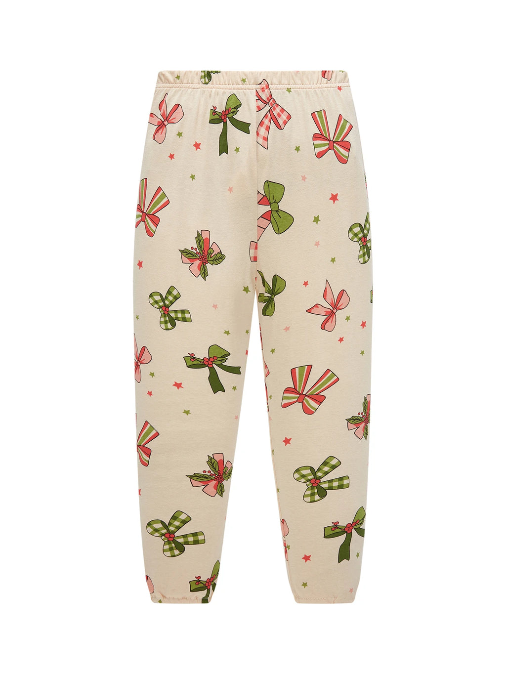 Kids Pajama Set 100% Cotton Soft Star and Bow Full Print Loungewear Long Sleeve Pjs Nightwear for Toddler Girls Age 1-8 Years