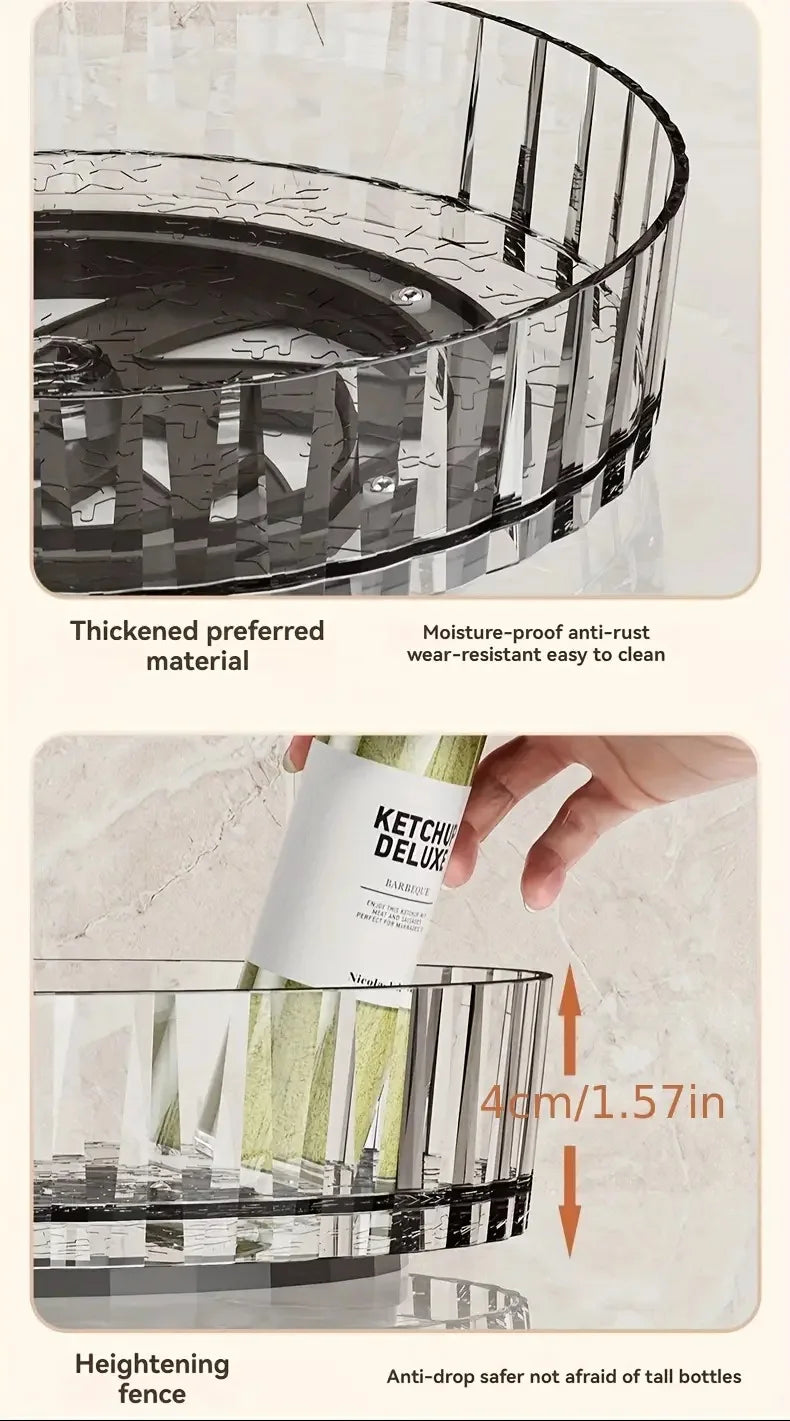 360° Rotating Spice Rack Organizer - 21x4cm Countertop Storage Box