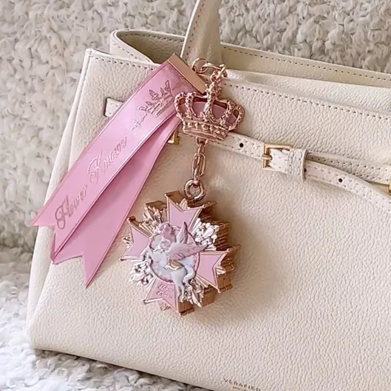 Flower Knows Knight Unicorn The Keychains Under-eye Puffiness Sleeping Silkworm Powder Long-Lasting Brightening Makeup Pendant