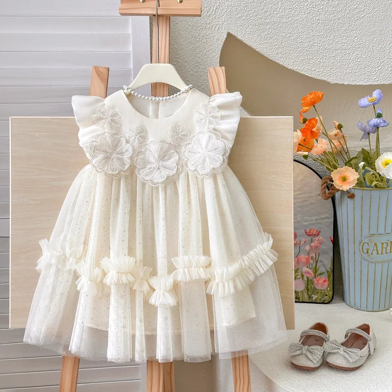 Girls' Summer Dress 2025 New Children's Internet Famous Princess Dress, Girls' Summer Super Fairy Mesh Dress