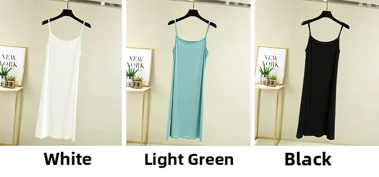 Modal Sleeveless Vest Dress Women Summer Thin Base Layer Color Block Casual round Neck Scene Casual July Deer Brand Dress