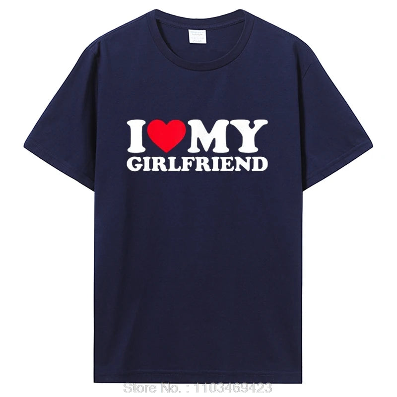 I Love My Girlfriend T Shirt I Heart My-Girlfriend Tshirt Gf T-Shirt Boyfriends Gifts Valentine'S Day Costume Graphic Tee Tops