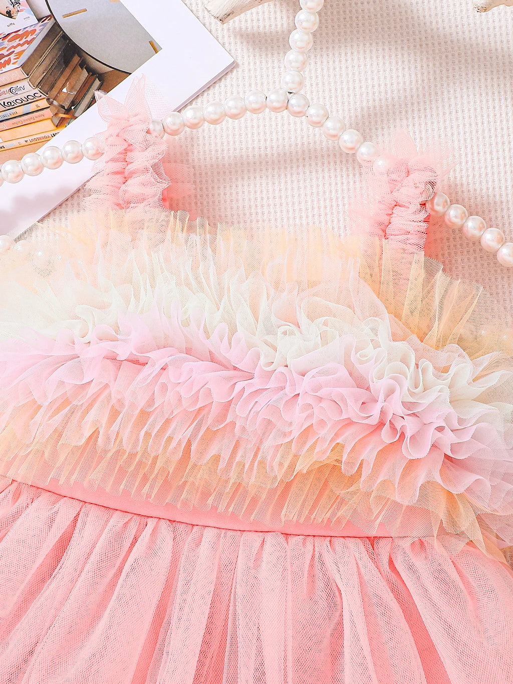 Girls Casual Summer Pink Mesh Sleeveless Dress Children's Fashion Lightweight Skirt for Girls Ages 4-12